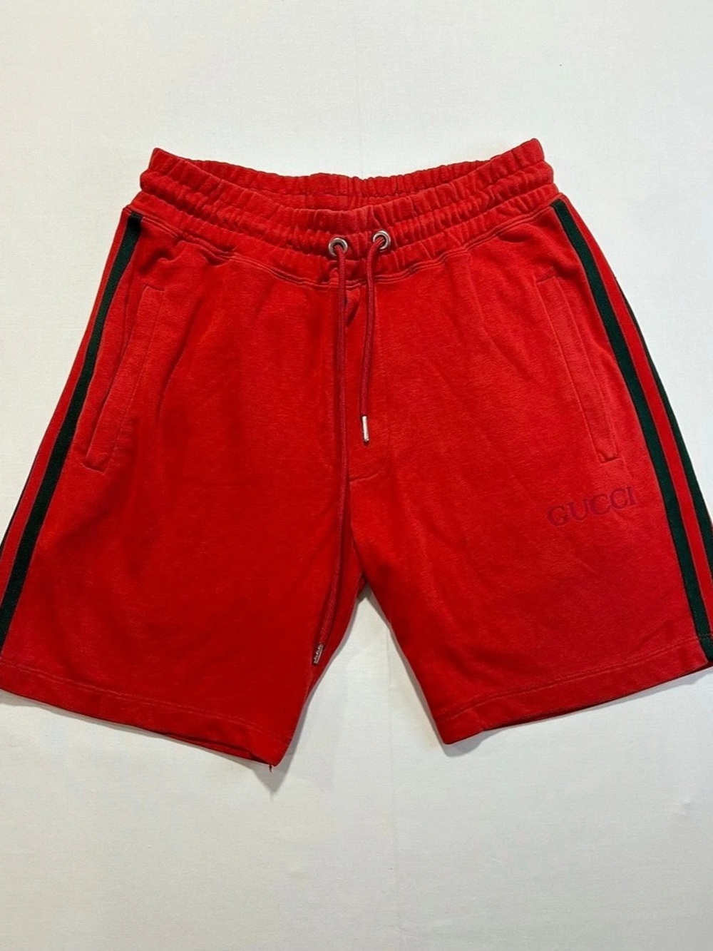 Gucci Side Stripe Tech Jersey Shorts Red Men's Shorts.